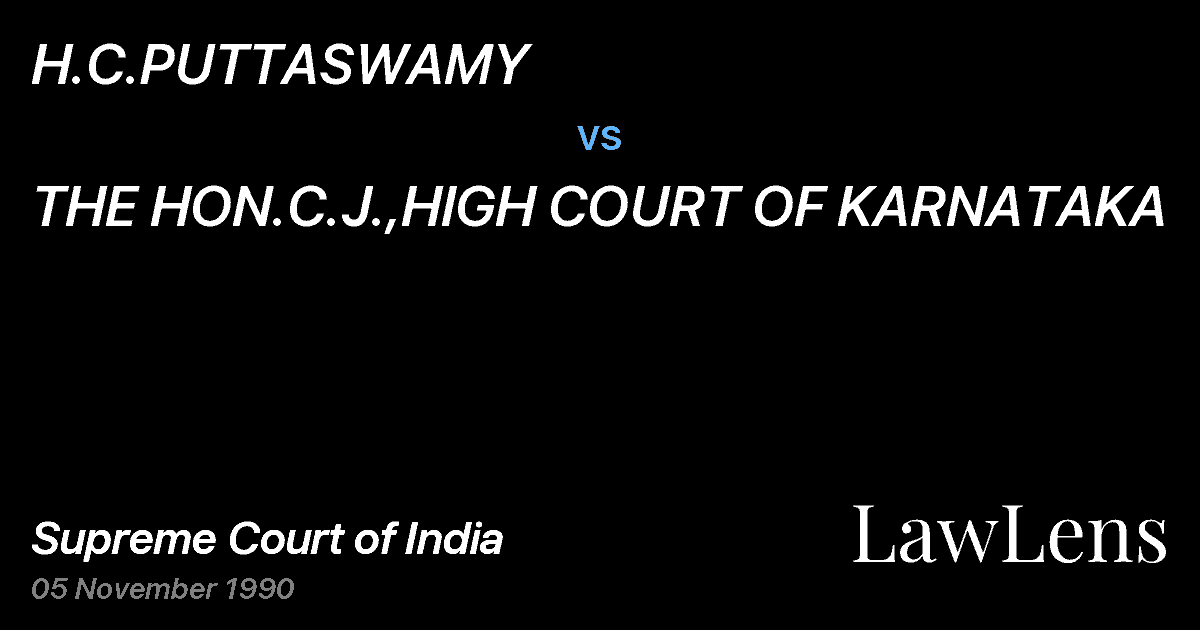 Preview image for H.C.PUTTASWAMY vs. THE HON.C.J.,HIGH COURT OF KARNATAKA