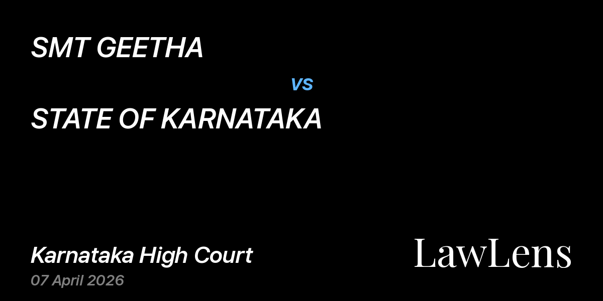 Preview image for SMT GEETHA vs. STATE OF KARNATAKA