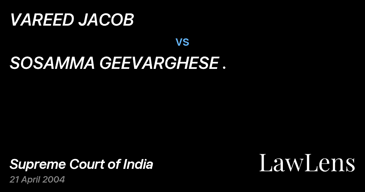 Preview image for VAREED JACOB vs. SOSAMMA GEEVARGHESE .
