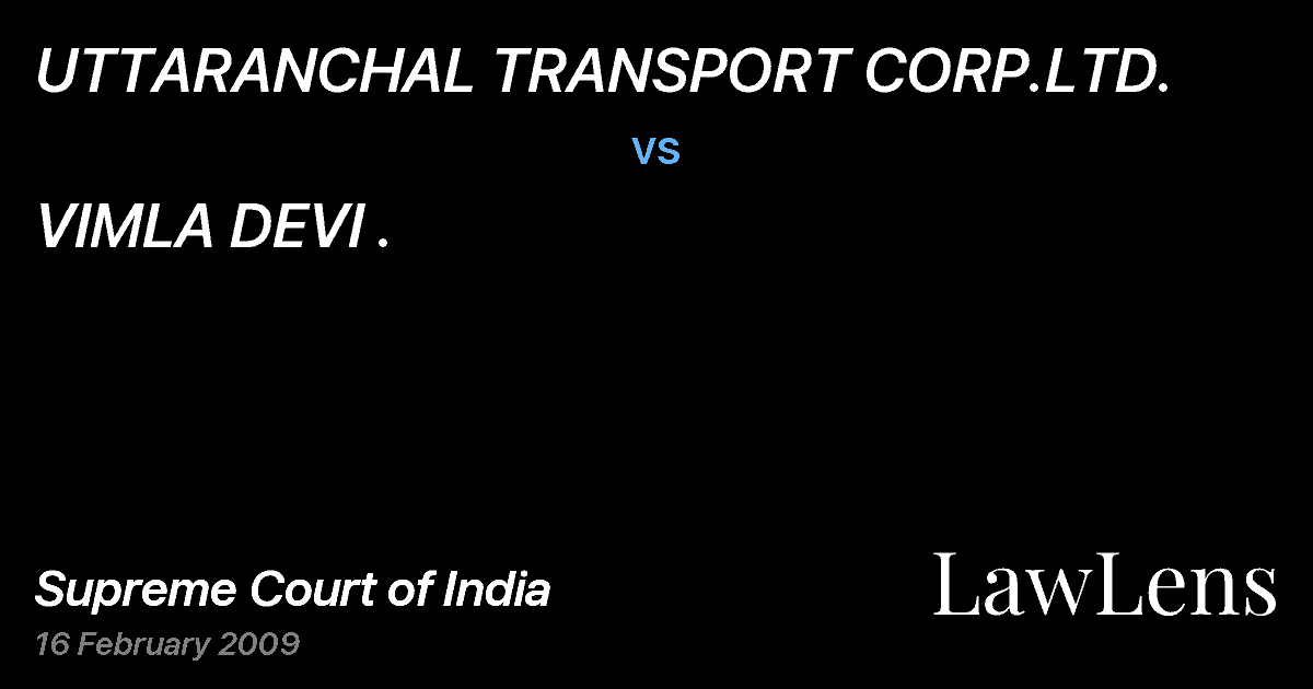 Preview image for UTTARANCHAL TRANSPORT CORP.LTD. vs. VIMLA DEVI .