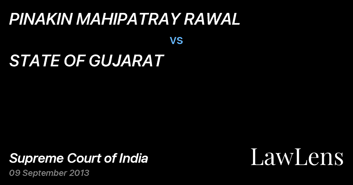 Preview image for PINAKIN MAHIPATRAY RAWAL vs. STATE OF GUJARAT