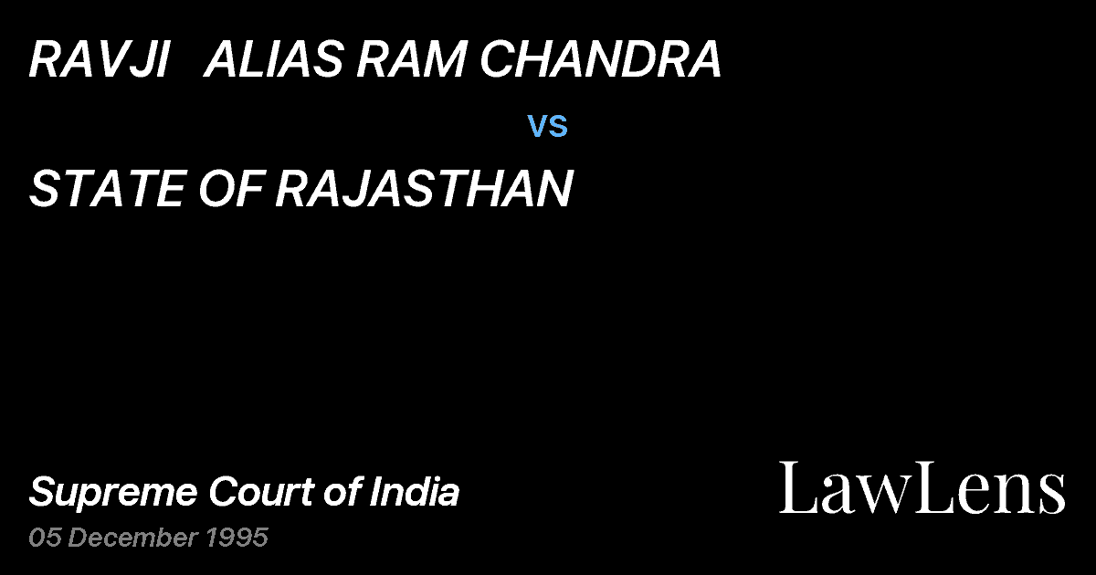 Preview image for RAVJI   ALIAS RAM CHANDRA vs. STATE OF RAJASTHAN