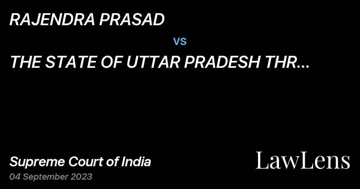 Preview image for RAJENDRA PRASAD vs. THE STATE OF UTTAR PRADESH THR PRINCIPAL SECRETARY REVENUE DEPARTMENT