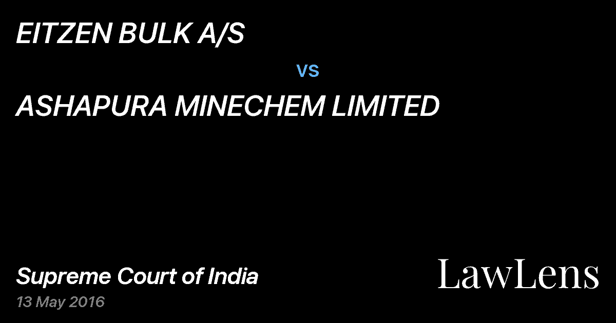 Preview image for EITZEN BULK A/S vs. ASHAPURA MINECHEM LIMITED