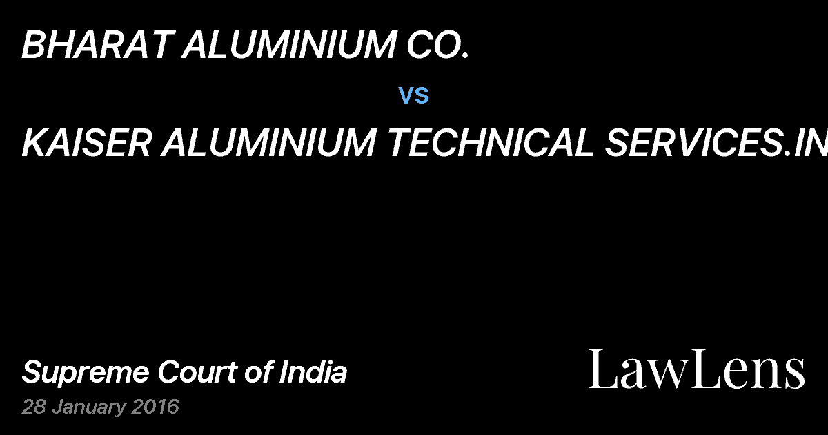 Preview image for BHARAT ALUMINIUM CO. vs. KAISER ALUMINIUM TECHNICAL SERVICES.INC.