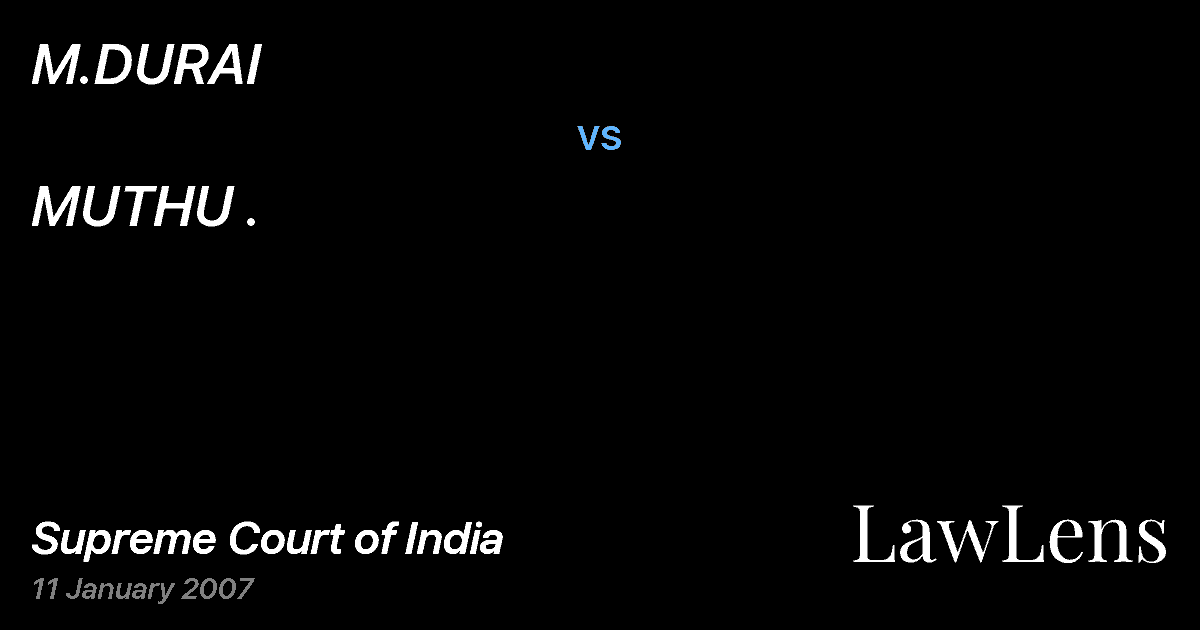 Preview image for M.DURAI vs. MUTHU .