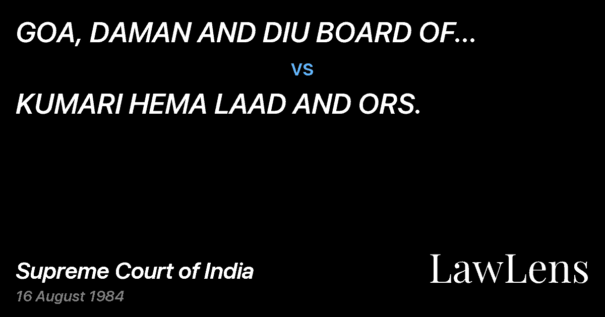 Preview image for GOA, DAMAN AND DIU BOARD OF SECONDARY EDUCATION vs. KUMARI HEMA LAAD AND ORS.