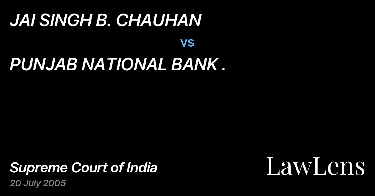 Preview image for JAI SINGH B. CHAUHAN vs. PUNJAB NATIONAL BANK .