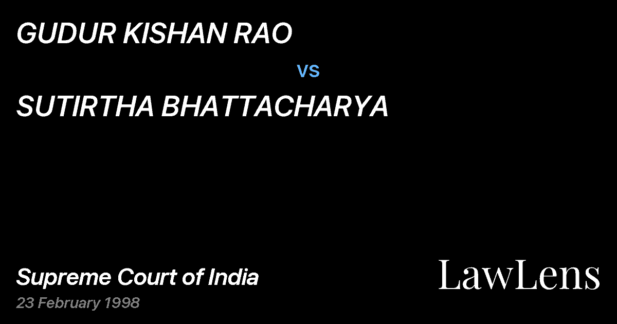 Preview image for GUDUR KISHAN RAO vs. SUTIRTHA BHATTACHARYA
