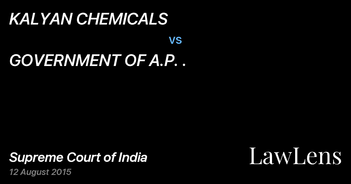 Preview image for KALYAN CHEMICALS vs. GOVERNMENT OF A.P. .