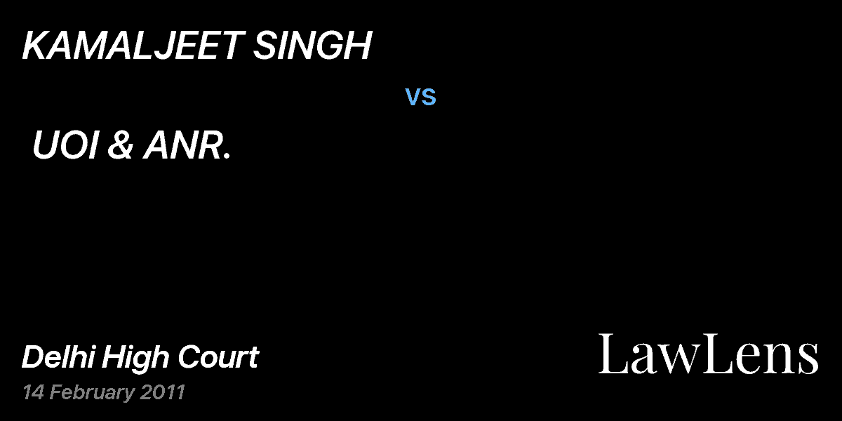 Preview image for KAMALJEET SINGH vs. UOI & ANR.