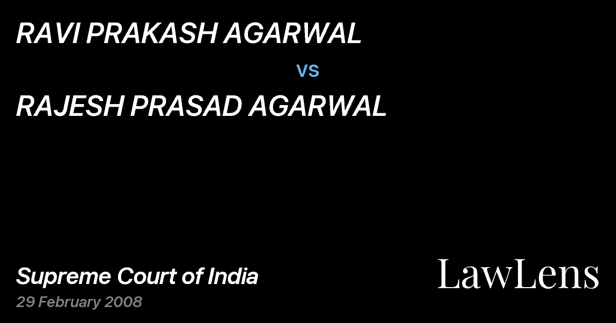 Preview image for RAVI PRAKASH AGARWAL vs. RAJESH PRASAD AGARWAL