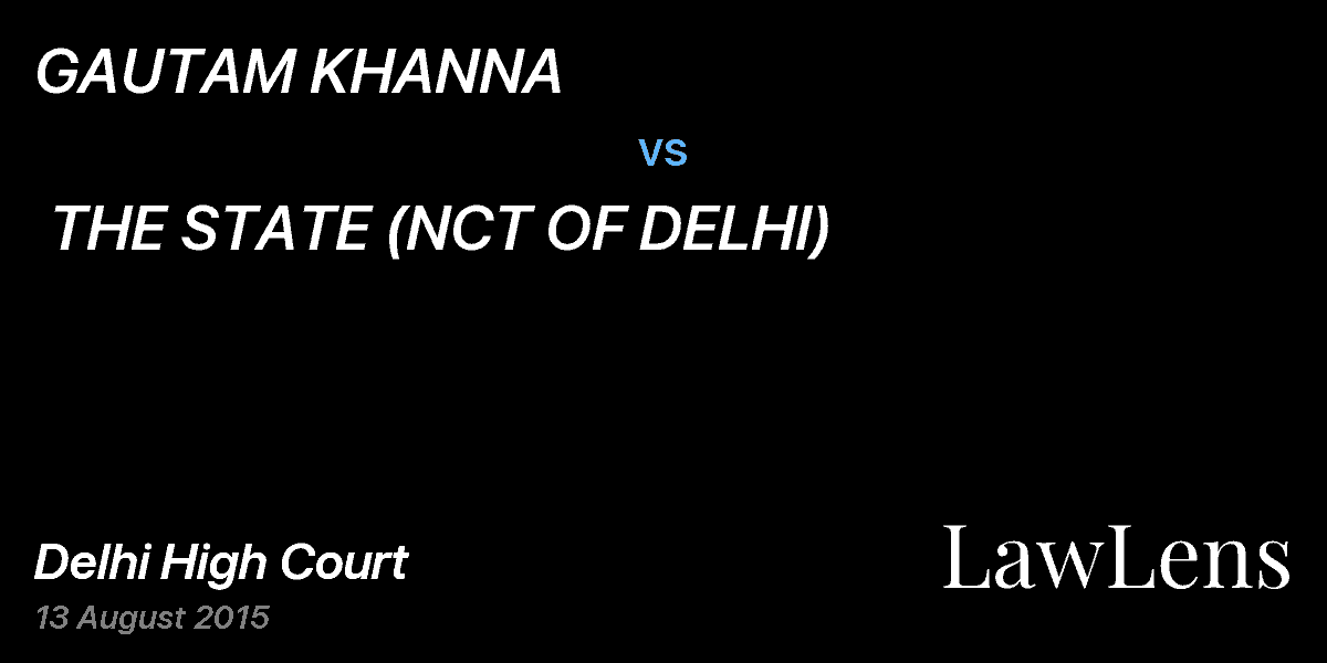Preview image for GAUTAM KHANNA vs. THE STATE (NCT OF DELHI)