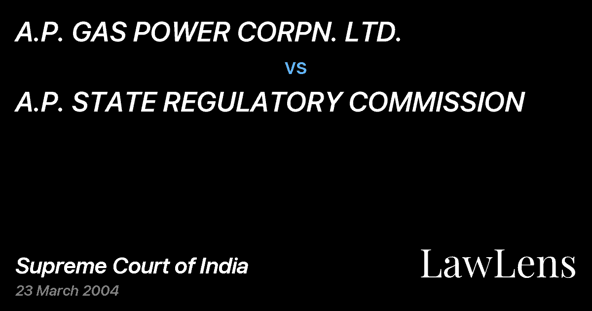 Preview image for A.P. GAS POWER CORPN. LTD. vs. A.P. STATE REGULATORY COMMISSION