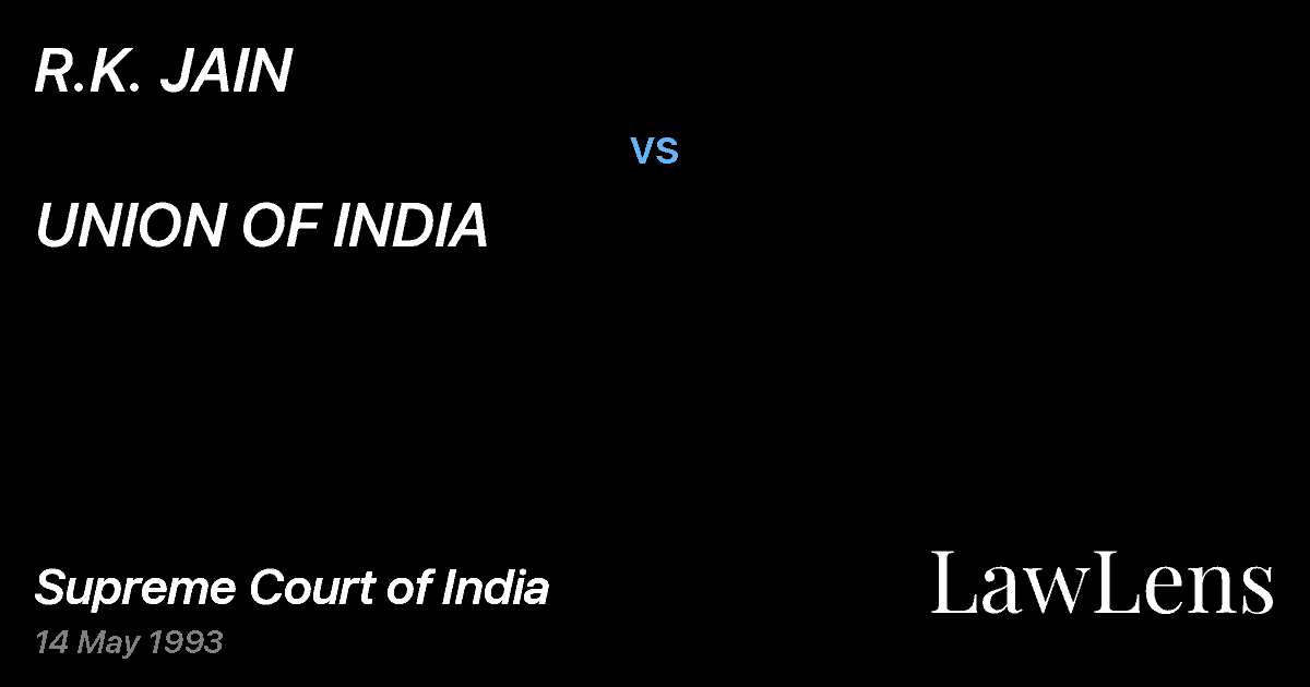 Preview image for R.K. JAIN vs. UNION OF INDIA