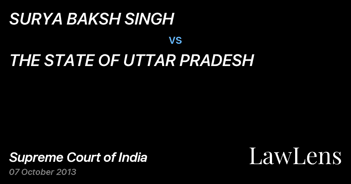 Preview image for SURYA BAKSH SINGH vs. THE STATE OF UTTAR PRADESH