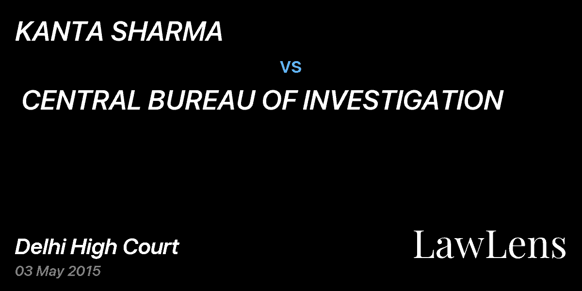 Preview image for KANTA SHARMA  vs.  CENTRAL BUREAU OF INVESTIGATION