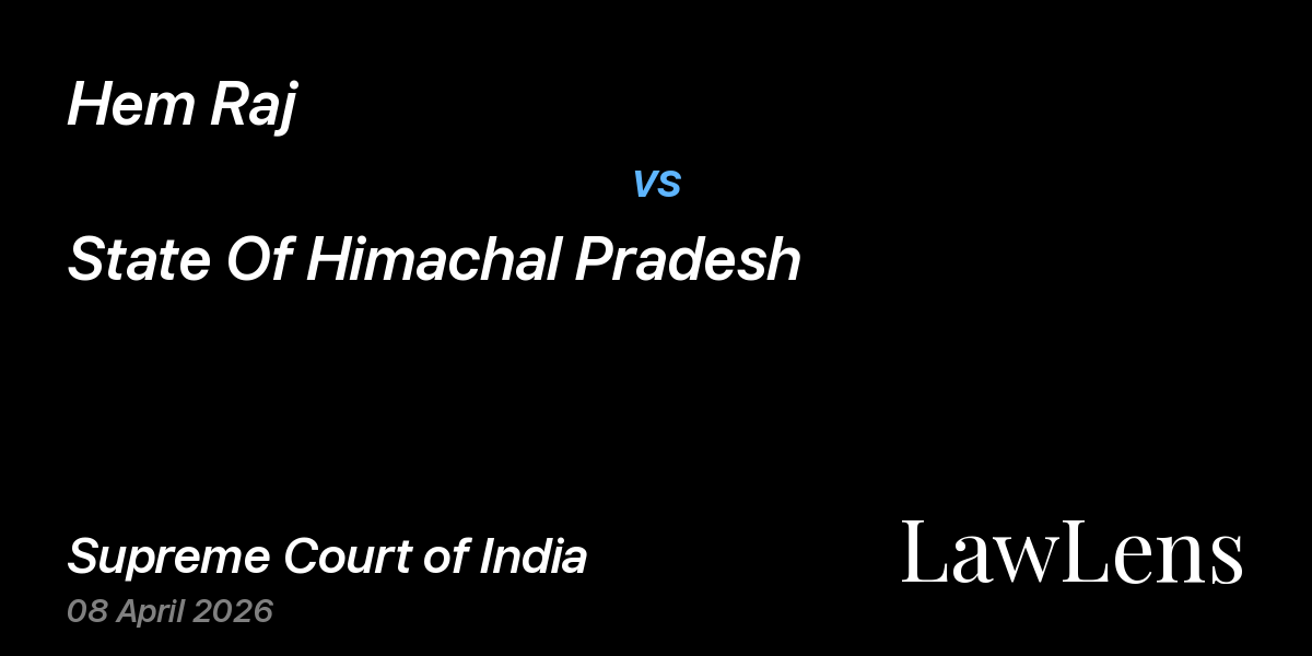 Preview image for Hem Raj vs. State Of Himachal Pradesh