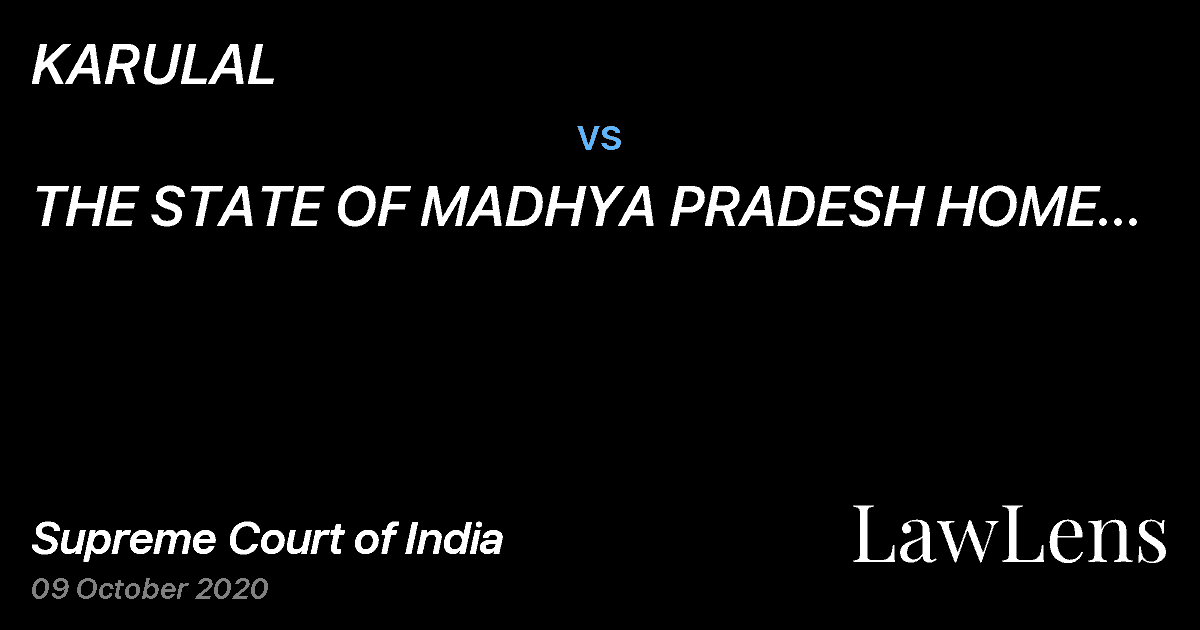 Preview image for KARULAL vs. THE STATE OF MADHYA PRADESH HOME DEPARTMENT STATION OFFICER