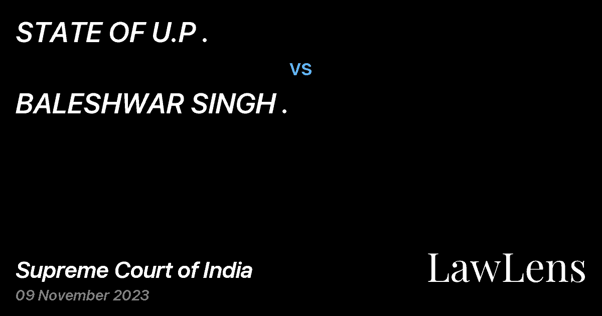 Preview image for STATE OF U.P . vs. BALESHWAR SINGH .