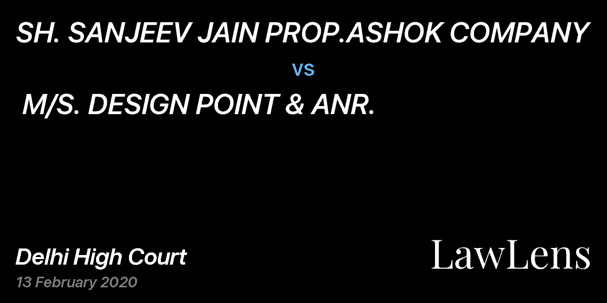 Preview image for SH. SANJEEV JAIN PROP.ASHOK COMPANY  vs.  M/S. DESIGN POINT & ANR.