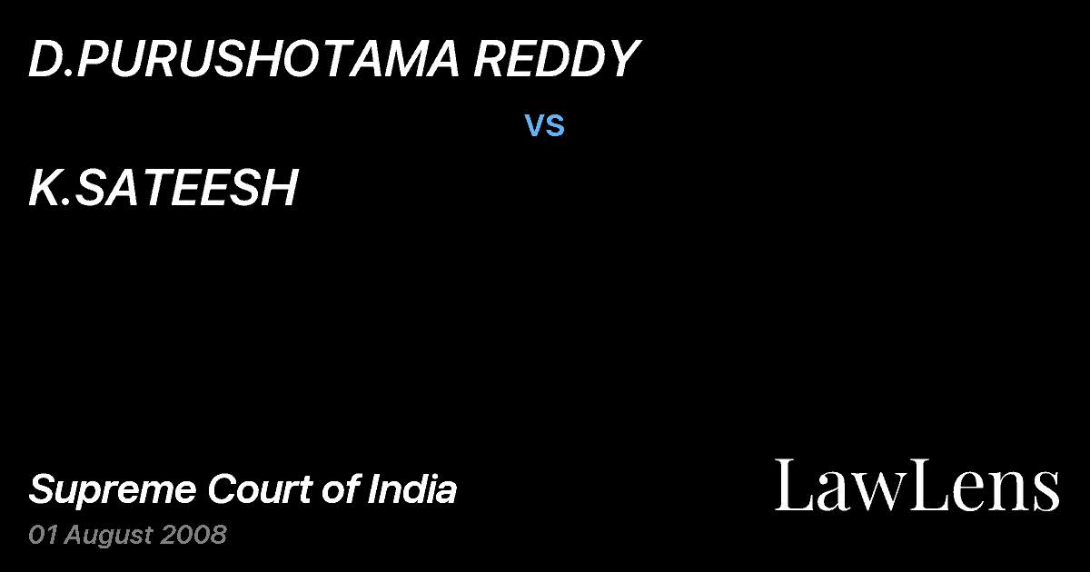 Preview image for D.PURUSHOTAMA REDDY vs. K.SATEESH