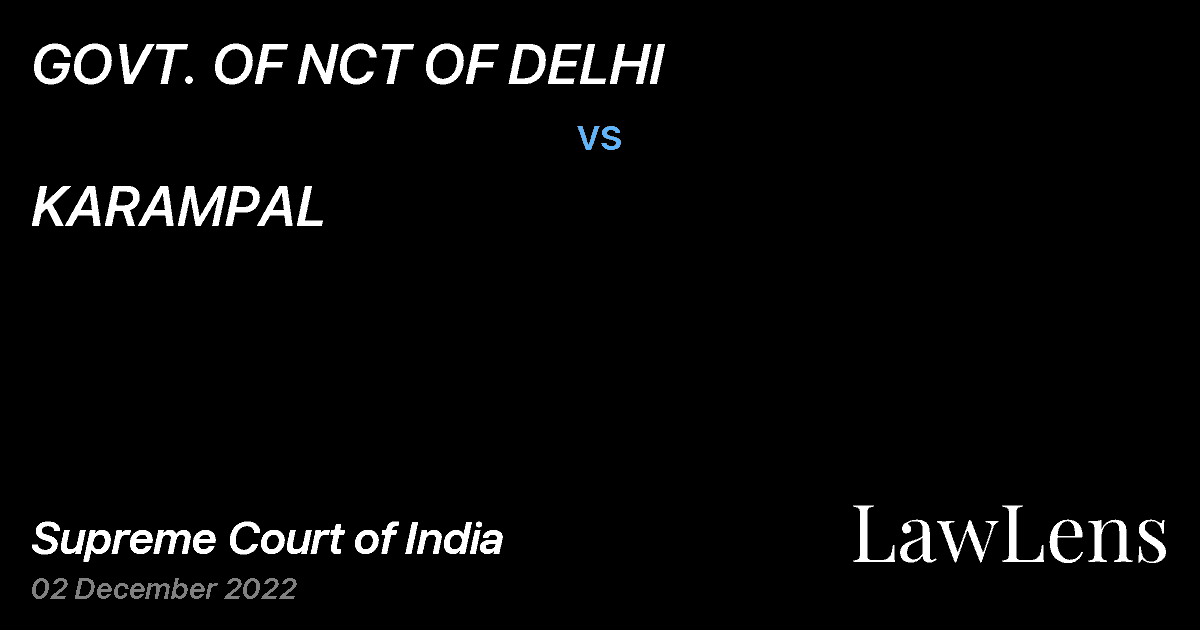 Preview image for GOVT. OF NCT OF DELHI vs. KARAMPAL