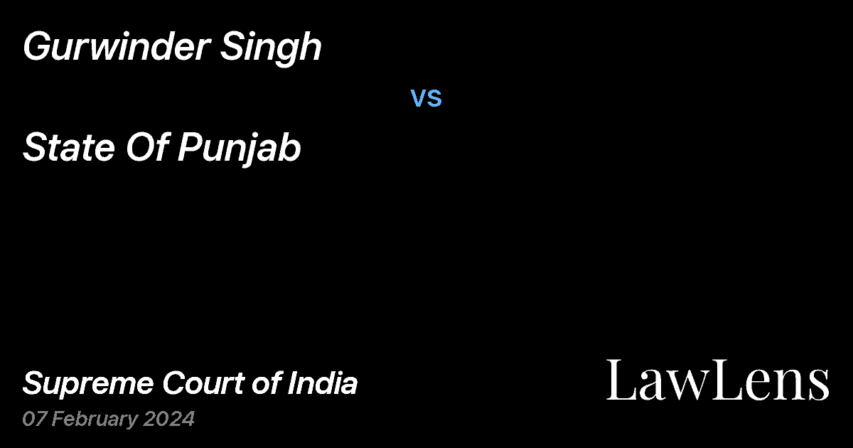 Preview image for Gurwinder Singh vs. State Of Punjab
