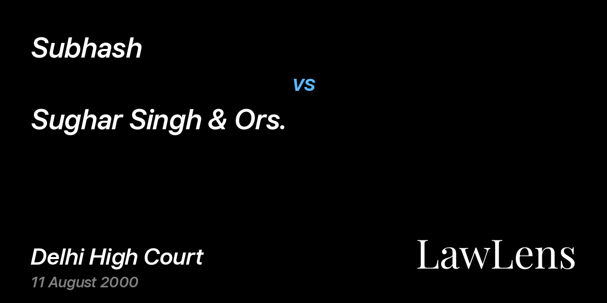 Preview image for Subhash vs. Sughar Singh & Ors.