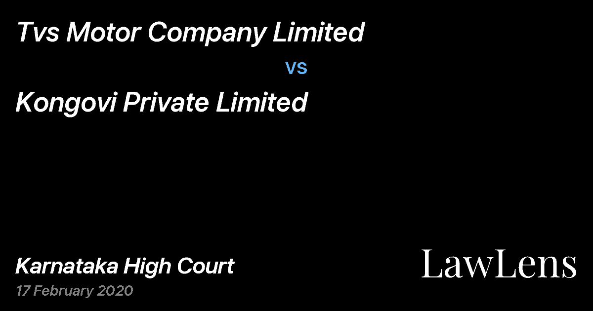 Preview image for Tvs Motor Company Limited vs. Kongovi Private Limited