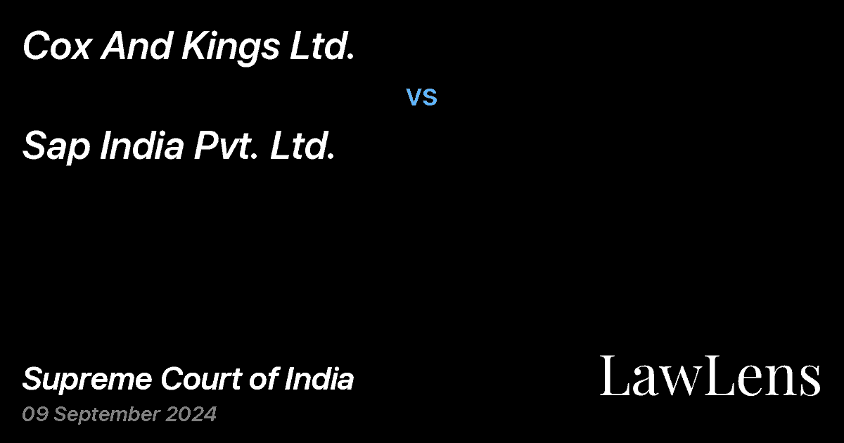 Preview image for Cox And Kings Ltd. vs. Sap India Pvt. Ltd.