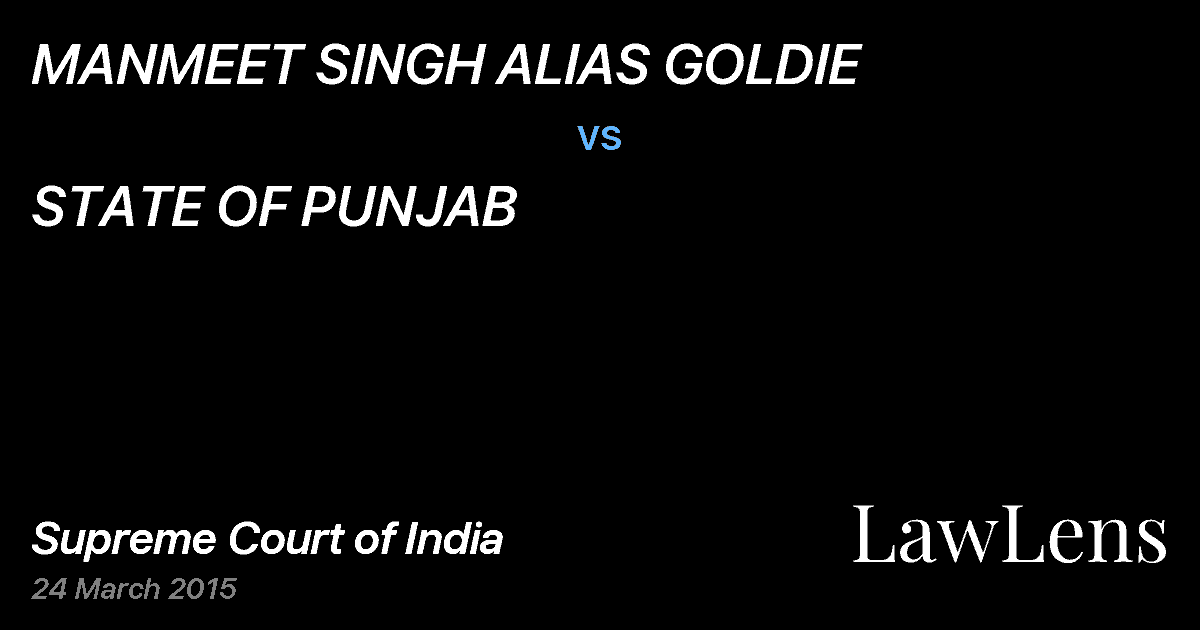 Preview image for MANMEET SINGH ALIAS GOLDIE vs. STATE OF PUNJAB