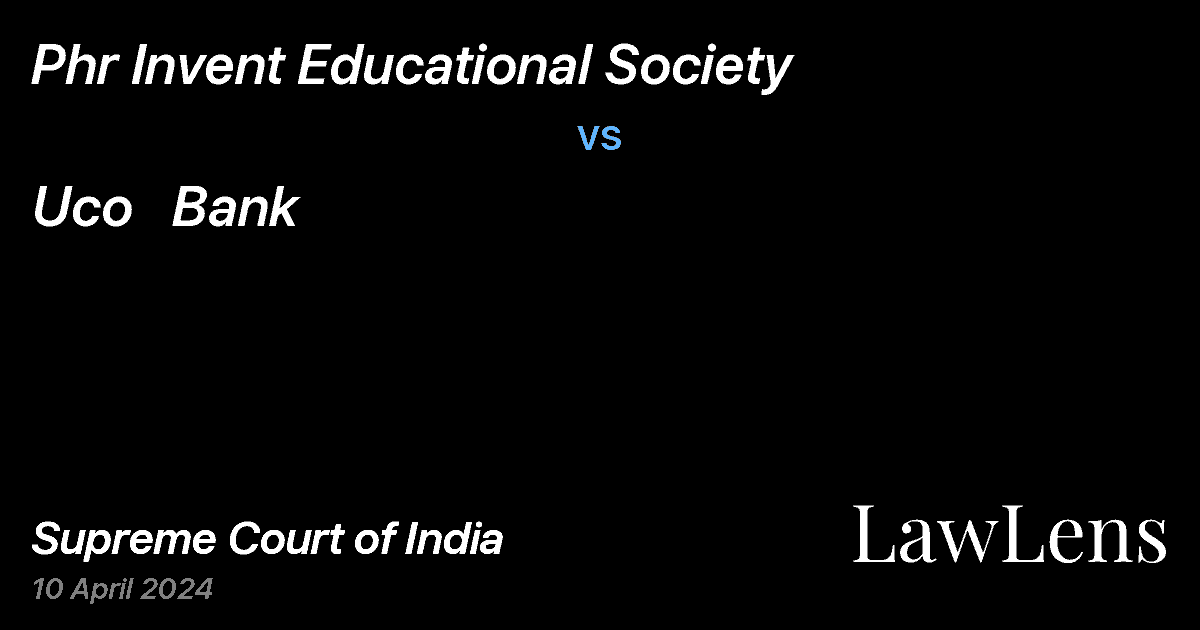 Preview image for Phr Invent Educational Society vs. Uco   Bank
