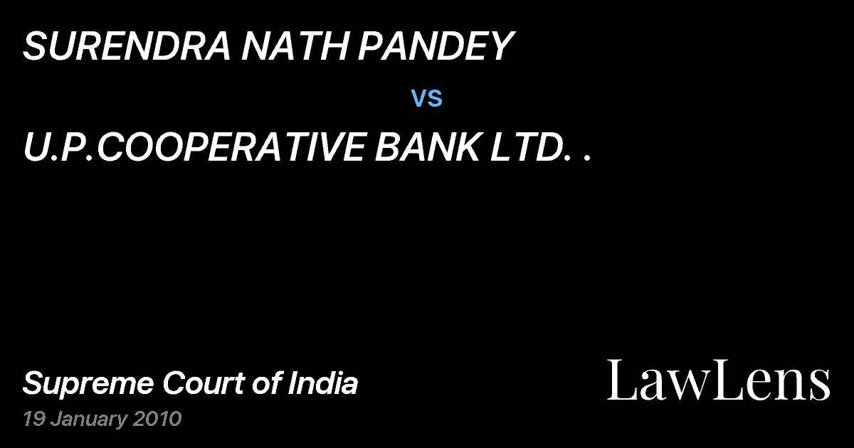 Preview image for SURENDRA NATH PANDEY vs. U.P.COOPERATIVE BANK LTD. .