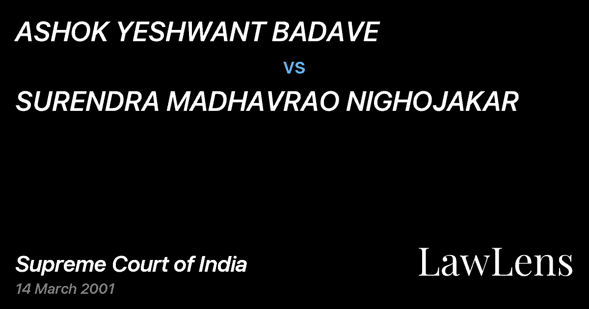 Preview image for ASHOK YESHWANT BADAVE vs. SURENDRA MADHAVRAO NIGHOJAKAR