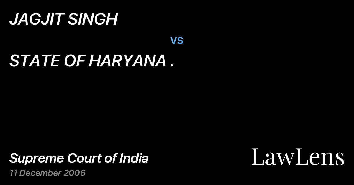 Preview image for JAGJIT SINGH vs. STATE OF HARYANA .