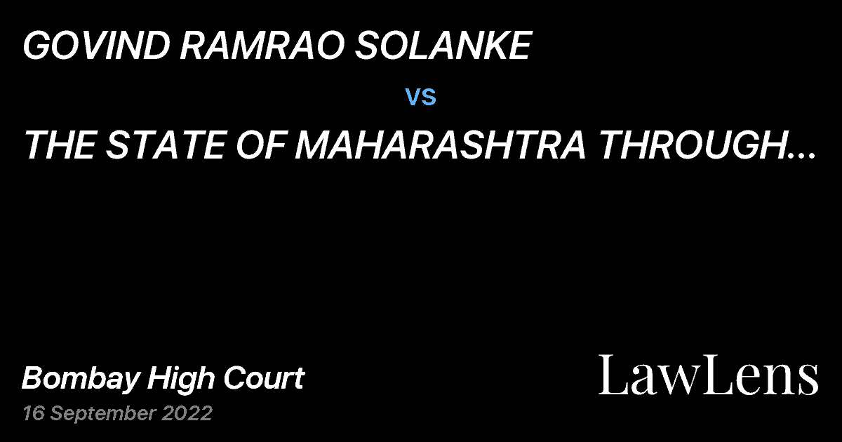 Preview image for GOVIND RAMRAO SOLANKE  vs.  THE STATE OF MAHARASHTRA THROUGH ITS SECRETARY AND OTHERS