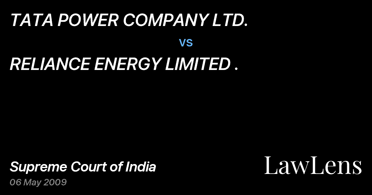 Preview image for TATA POWER COMPANY LTD. vs. RELIANCE ENERGY LIMITED .