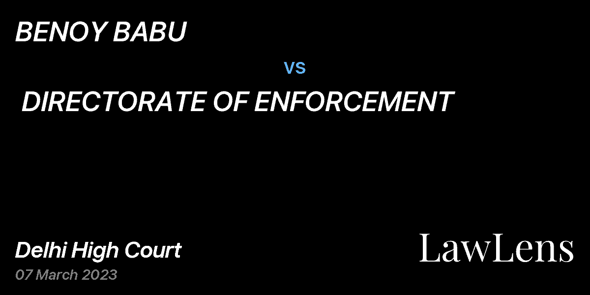 Preview image for BENOY BABU  vs.  DIRECTORATE OF ENFORCEMENT