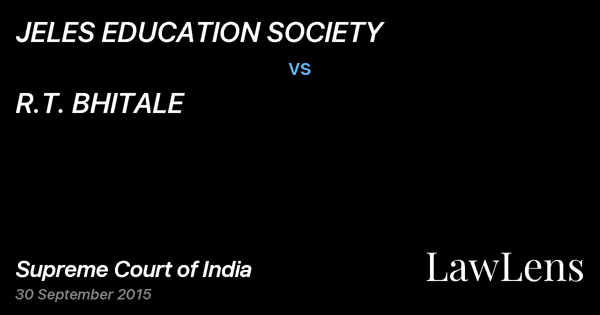 Preview image for JELES EDUCATION SOCIETY vs. R.T. BHITALE