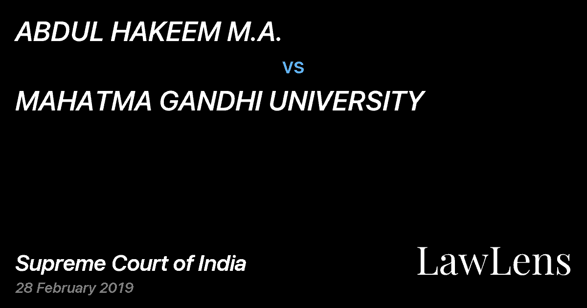 Preview image for ABDUL HAKEEM M.A. vs. MAHATMA GANDHI UNIVERSITY