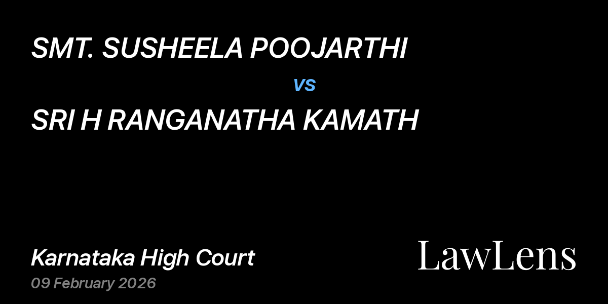 Preview image for SMT. SUSHEELA POOJARTHI vs. SRI H RANGANATHA KAMATH