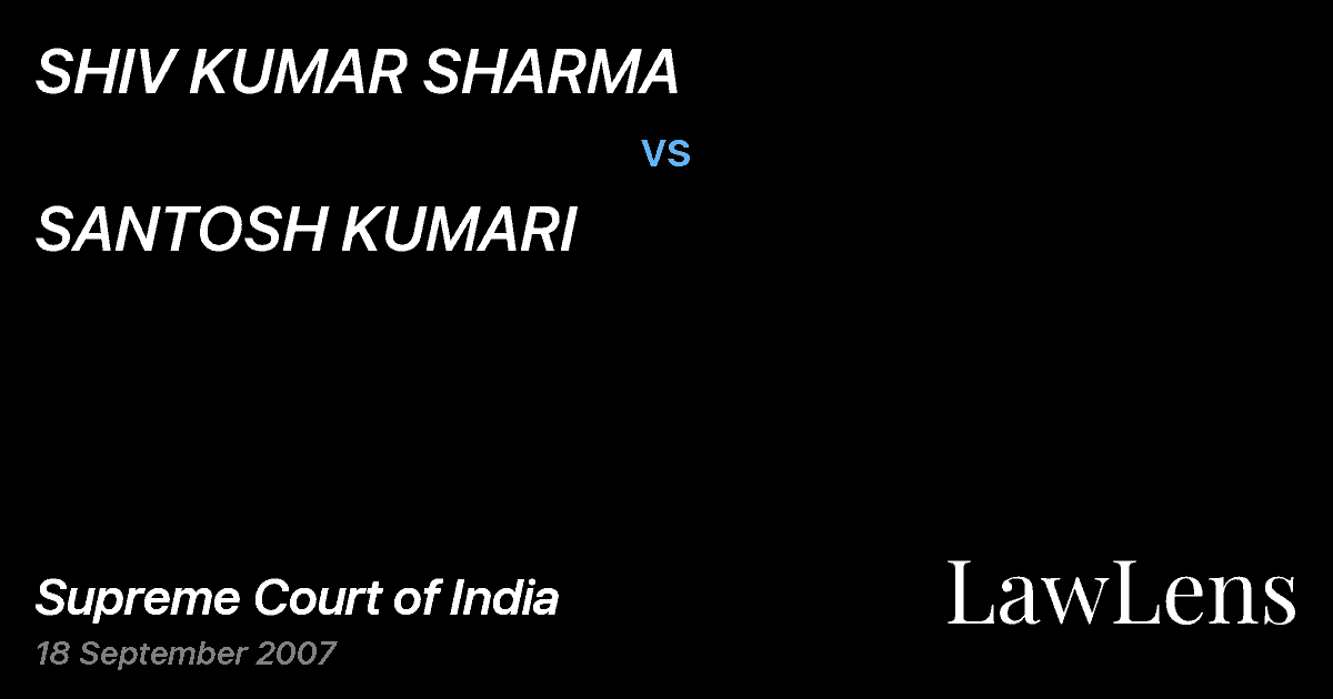 Preview image for SHIV KUMAR SHARMA vs. SANTOSH KUMARI