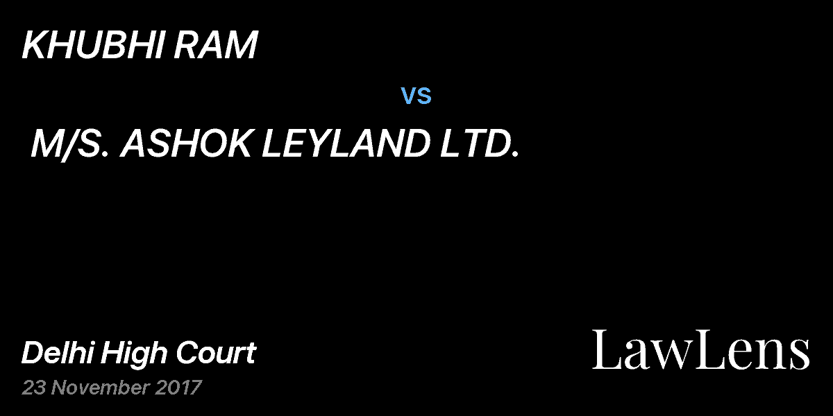 Preview image for KHUBHI RAM  vs.  M/S. ASHOK LEYLAND LTD.