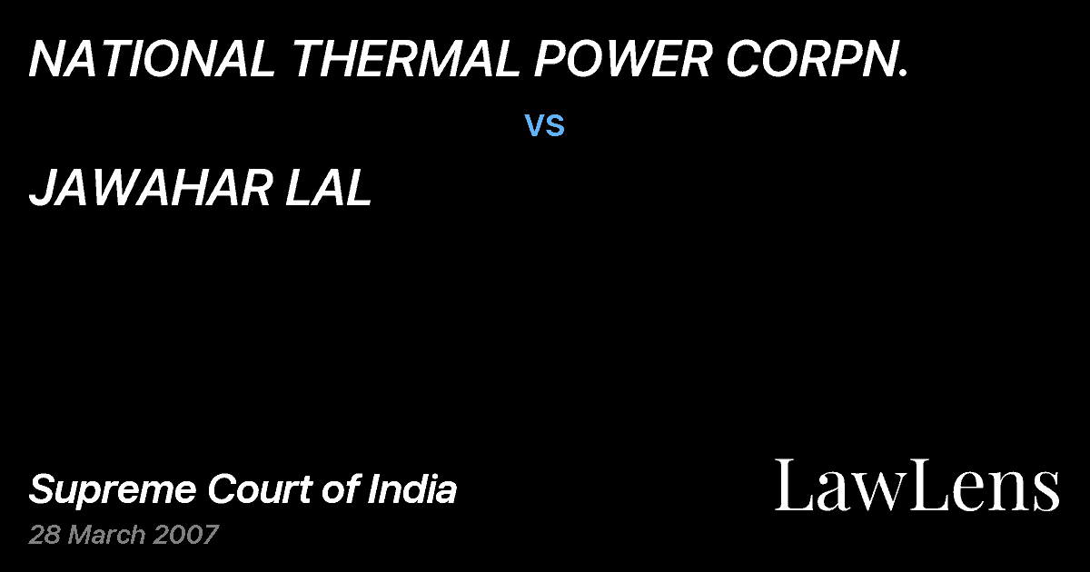 Preview image for NATIONAL THERMAL POWER CORPN. vs. JAWAHAR LAL
