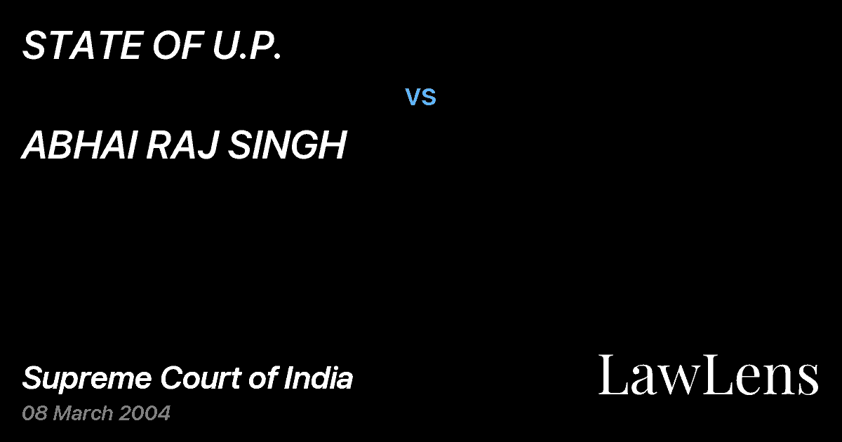 Preview image for STATE OF U.P. vs. ABHAI RAJ SINGH