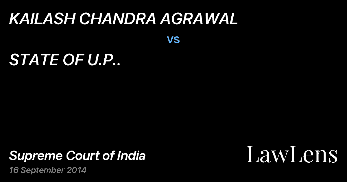 Preview image for KAILASH CHANDRA AGRAWAL vs. STATE OF U.P..