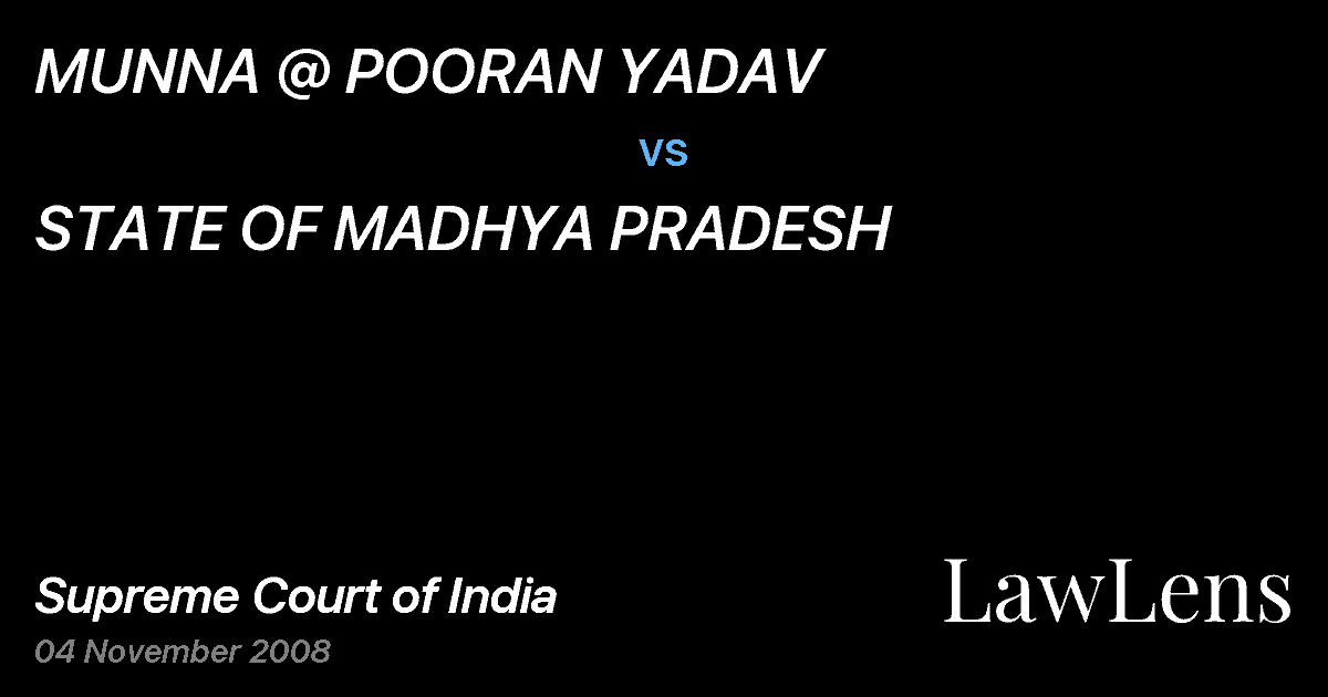 Preview image for MUNNA @ POORAN YADAV vs. STATE OF MADHYA PRADESH