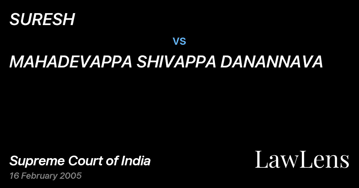 Preview image for SURESH vs. MAHADEVAPPA SHIVAPPA DANANNAVA