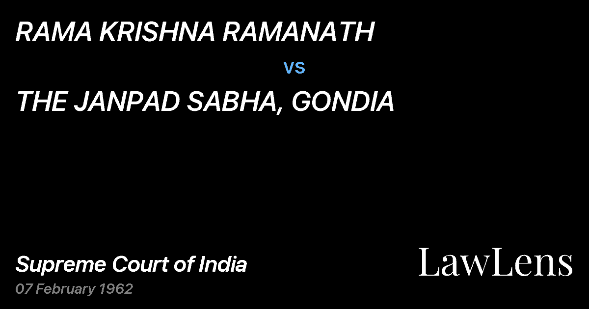 Preview image for RAMA KRISHNA RAMANATH vs. THE JANPAD SABHA, GONDIA